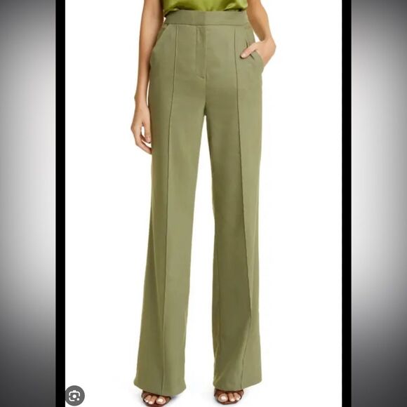 Nordstrom‎ Classiques Entier Green Pleat Front Dress Pant Size 14 - Picture 1 of 9